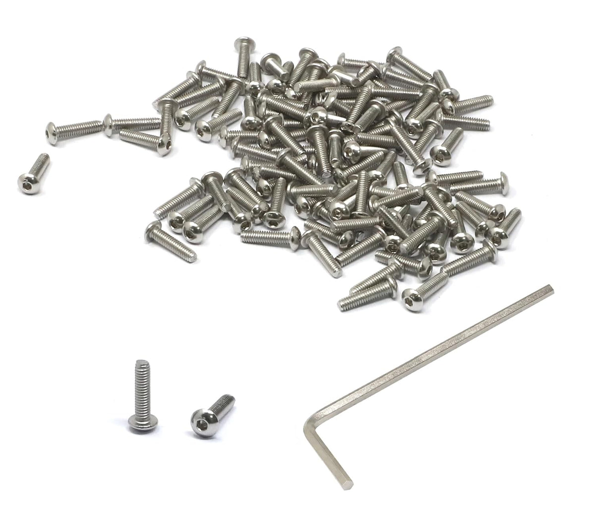 iexcell 50 Pcs M6 x 20mm Thread Pitch 1 mm Stainless Steel 304 Hex Socket Button Head Cap Screws Bolts Kit - PuriLite