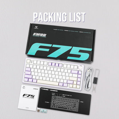 EPOMAKER x Aula F75 Gasket Mechanical Keyboard, 75% Wireless Hot Swappable Gaming Keyboard with Five-Layer Padding&Knob, Bluetooth/2.4GHz/USB-C, RGB (Black Gradient, LEOBOG Reaper Switch) - PuriLite