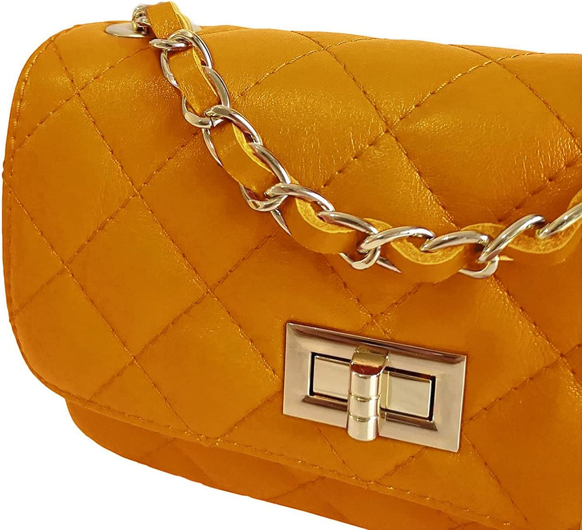 MamaMilano Women/Girls Italian Handmade Genuine Leather Cleo Shoulder Bag/Purse/HandBag/Totebag with Shoulder Strap - PuriLite
