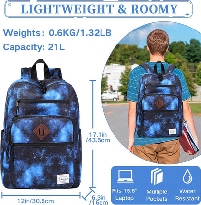 School Backpack for Men Women,Vaschy Lightweight School Bag Bookbag Casual Daypack for High School/College/Teens/Travel/Work - PuriLite