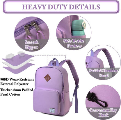 VASCHY Lightweight School Backpack for Women with Sleeve for 14" Laptop - PuriLite