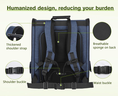 Pecute Pet Carrier Backpack, Dog Carrier Backpack Expandable with Breathable Mesh for Pets ＜6kg, Pet Backpack Carrier for Hiking Travel Camping Outdoor - PuriLite