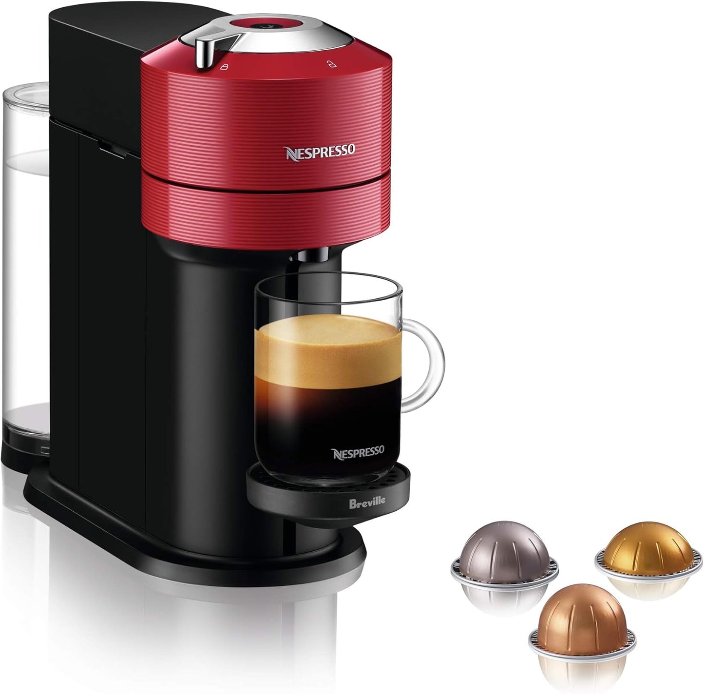 Nespresso Vertuo Next Coffee and Espresso Machine by Breville with Aeroccino Milk Frother - Light Grey - PuriLite