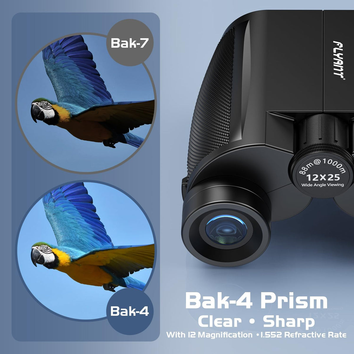 12x25 High Powered Binoculars for Adults, Waterproof Compact Binoculars with Low Light Vision, Premium Long Range Binoculars for Bird Watching, Outdoor Hunting, Travel, Sightseeing, Concert, Cruise - PuriLite