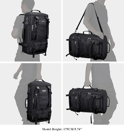 WITZMAN Travel Backpack for Men Large Carry on Backpack Convertible 3 in 1 Bags with Shoe Compartment Fit 17 Inch Laptop(B689 Silvery Grey) - PuriLite