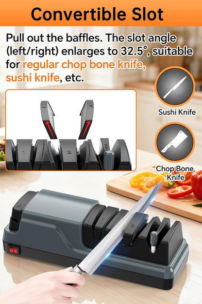 YOORLEAY 5-in-1 Electric Knife Sharpener, Kitchen Knife & Scissor Sharpener