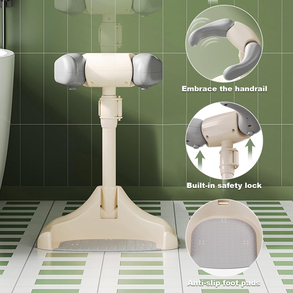 Baby Shower Stand, Adjustable Height & Non Slip Baby Bath Support With Safety Lock, Foldable & Portable Toddler Shower Stand For Kids 6 Months+ - PuriLite