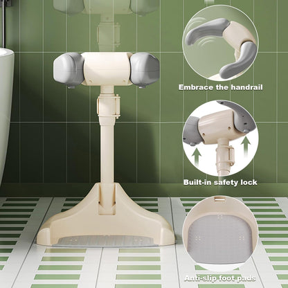 Baby Shower Stand, Adjustable Height & Non Slip Baby Bath Support With Safety Lock, Foldable & Portable Toddler Shower Stand For Kids 6 Months+ - PuriLite