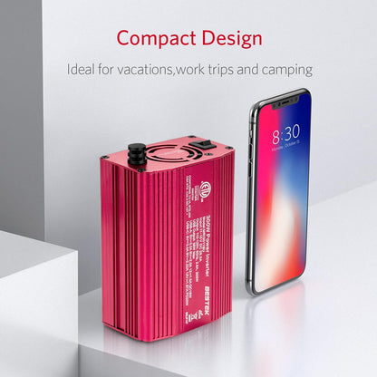 BESTEK 300W Car Power Inverter with 20W PD USB C and QC3.0 Quick Charging, DC 12V to 110V AC Car Plug Adapter Outlet Converter Multi-Protection Car Charger Power Inverter for Laptop Computer - PuriLite
