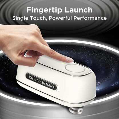 Kitchen Mama Orbit One Stainless Steel Rechargeable Electric Can Opener: Hands-Free, USB-C Charging, Automatic Stop, Smooth Edge, Safety, Blade for Large Cans, Heavy Duty, Soda Can and Pop Can - PuriLite