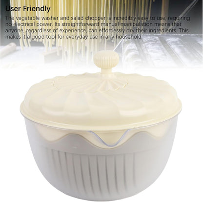 Salad Spinner High Efficiency Multifunctional Easy Using Vegetable Washer and Salad Chopper for Home (Beige) - PuriLite