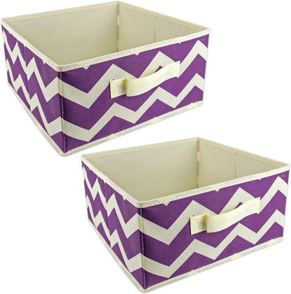 DII Foldable Fabric Storage Containers for Nurseries, Offices, Closets, Home Decor, Cube Organizers & Everyday Storage Needs, (Large - 11 x 11 x 11) Scroll Nautical Blue - Set of 2 - PuriLite