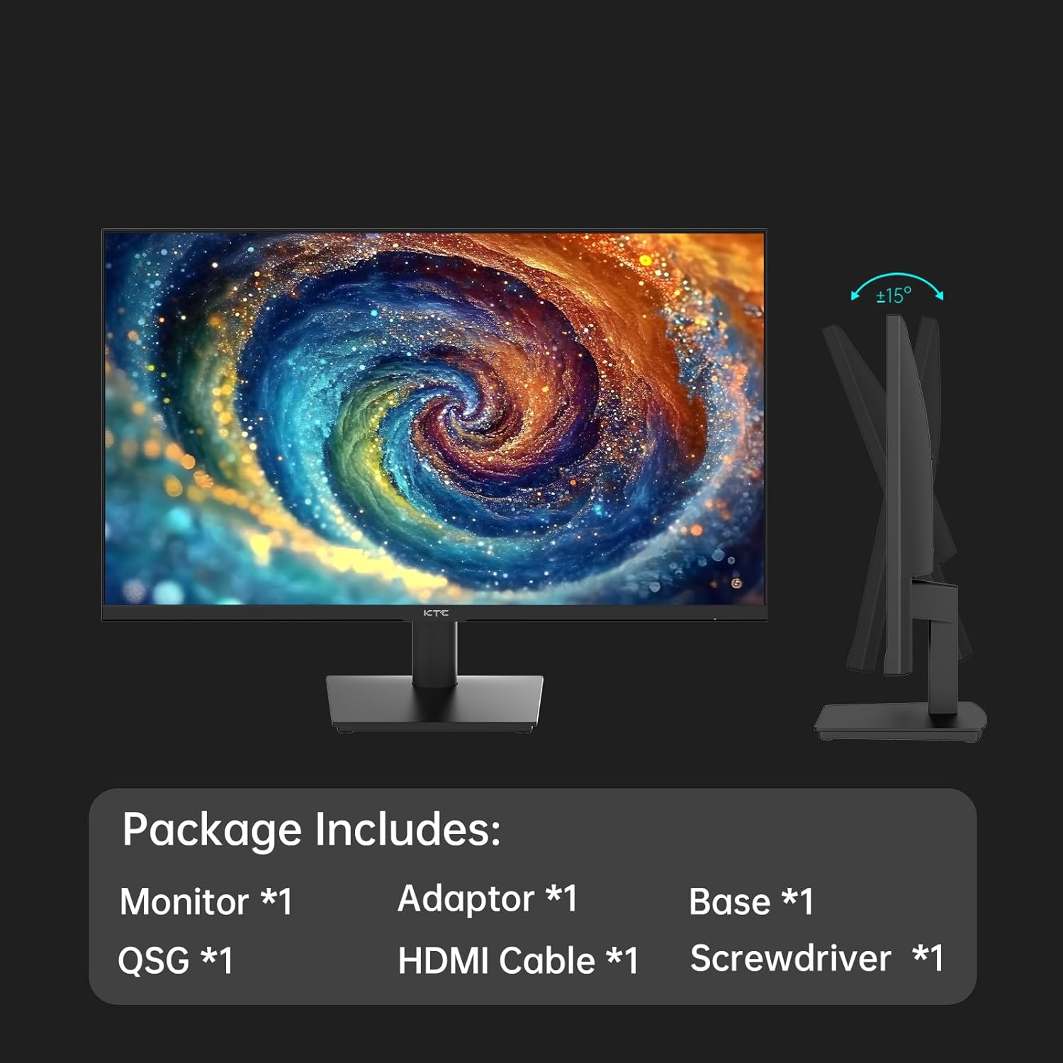 KTC 32 Inch 2K Computer Monitor, IPS 1440p Monitor with Ultra-Thin Bezels, HDR10, Freesync/G-sync, HDMI/DP Ports, Tilt Adjustable, Eyecare, Ideal for Business, Office, and Casual Gaming - PuriLite