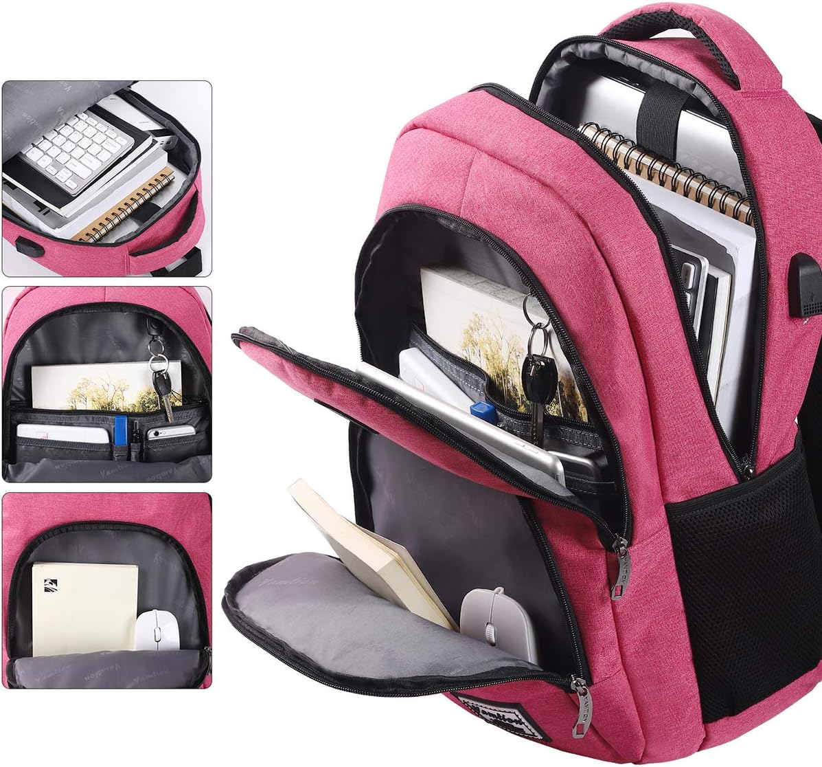 Backpack for Teen Girls,Boys School Backpack for Women with USB,College Backpack,Big Flower - PuriLite