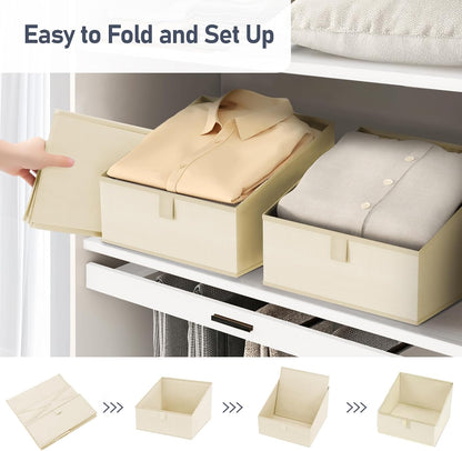 DIMJ Closet Storage Bins - 6 Pack Foldable Storage Baskets Box Fabric Storage Cubes Storage Organization Trapezoid Storage Bin (Arrow Grey) - PuriLite