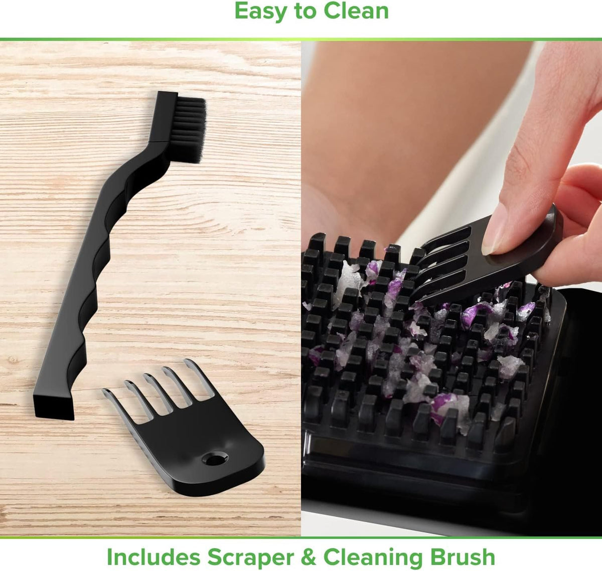Vegetable Chopper with Container - 2-in-1 Black - Stainless Steel Veggie Chopper Onion Chopper Vegetable Cutter Food Chopper Onion Dicer - Kitchen Tools and Gadgets - PuriLite