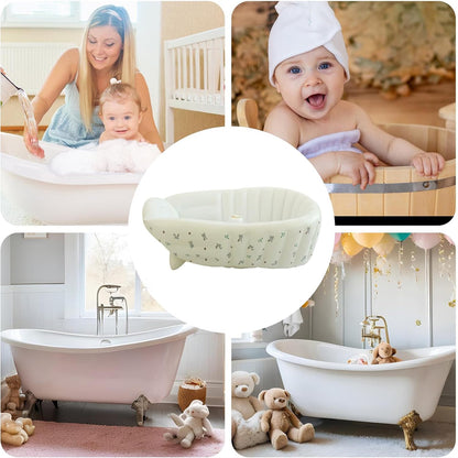 Baby Tubs - Inflatable Toddler Shower Tub - Adjustable Foldable Bathing Support Seat Bathroom Accessories for Beach Pool Outdoor Camping Travel - PuriLite