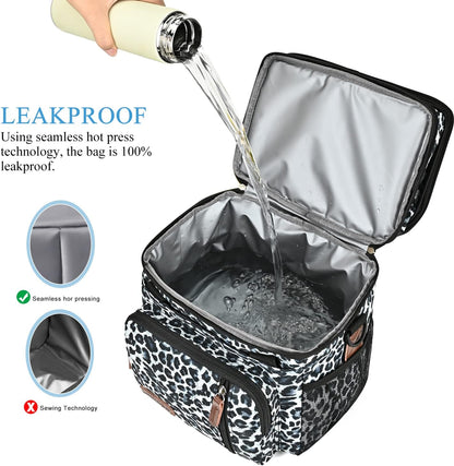 Lunch Bag for Women Men Double Deck Lunch Box - Leakproof Insulated Soft Large Lunch Cooler Bag, MIYCOO (Black,15L) - PuriLite