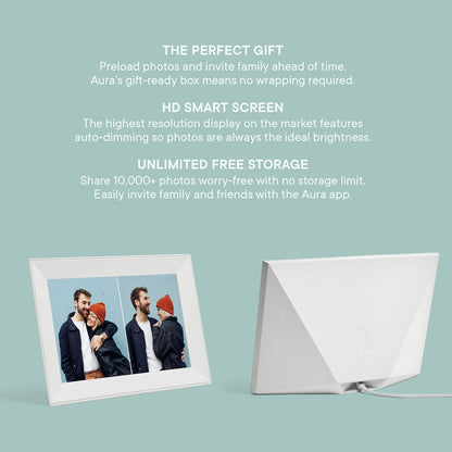 Aura Aspen 12" Digital Photo Frame - Black with Paper Mat - PuriLite