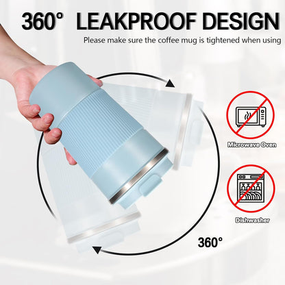 18oz Mug with Ceramic Coating Inside, Insulated Coffee Mug with Lid, Leak Proof Coffee Travel Mug, Travel Coffee Mug Fits in Car Cup Holder - PuriLite