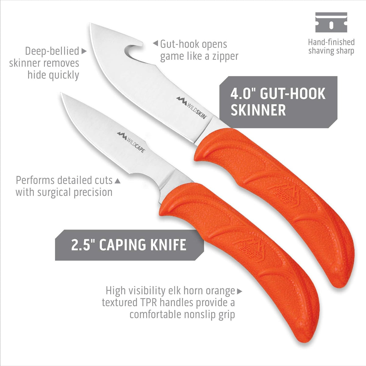 Outdoor Edge Cutlery Corp Wild-Lite Knife, Orange - PuriLite