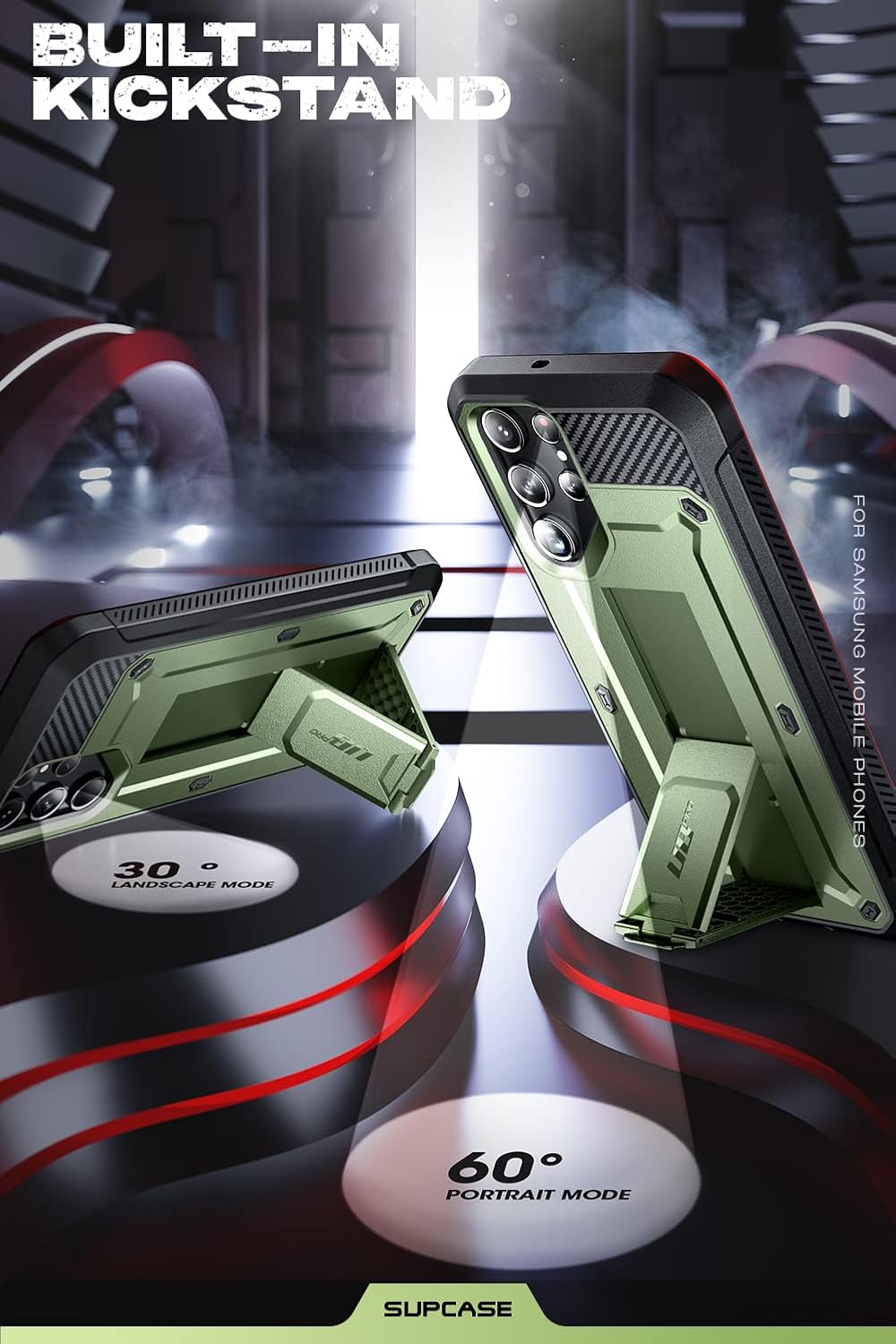 SUPCASE Unicorn Beetle Pro Case for Samsung Galaxy S23 Ultra 5G (2023), [Extra Front Frame] Full-Body Dual Layer Rugged Belt-Clip & Kickstand Case with Built-in Screen Protector (Black) - PuriLite