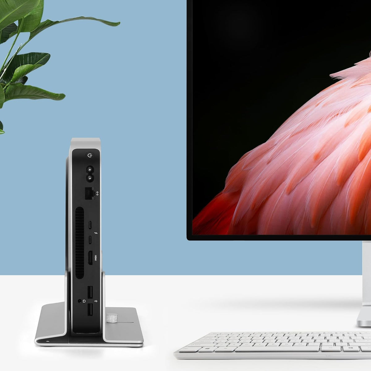 Adjustable Aluminum Vertical Stand for Mac Mini & Mini PC – Space-Saving Desktop Holder with Adjustable Slot 10–52mm, Cooling Design - PuriLite