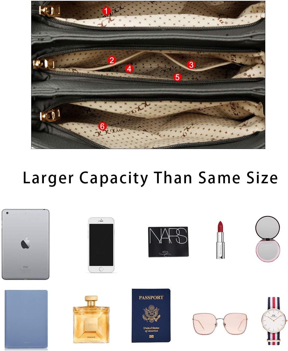 KKXIU Trendy Tote Bag for Women Lightweight Oxford Big Capacity Shoulder Purses and Handbags - PuriLite