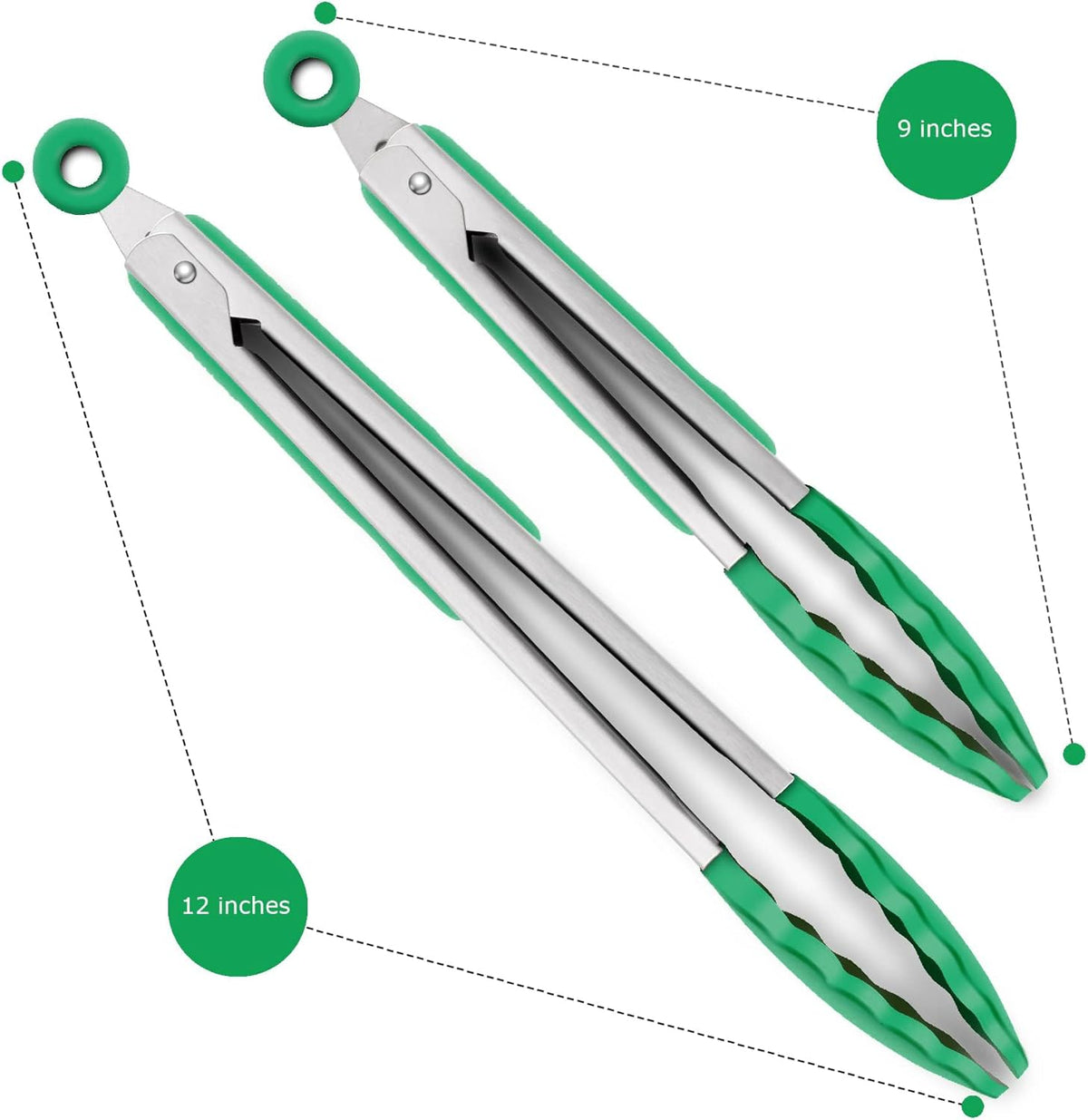 Purilite Select Silicone &amp; Stainless Steel Kitchen Tongs - PuriLite