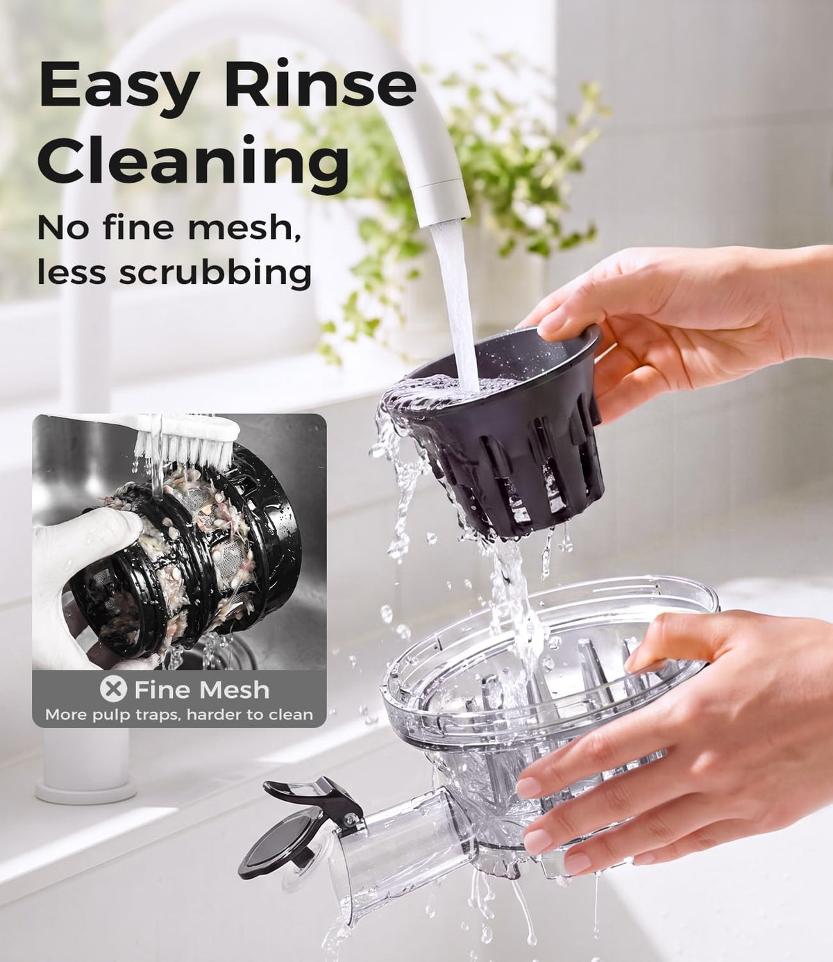 ONELIVE Cold Press Juicer Machine, 6.5" Wide Chute, 3L, Easy to Clean Smart Presets for Fruits, Veggies, Sorbet & Nut Milk, All-in-One Strainer, More Juice, Drier Pulp, Easier Use and Cleanup