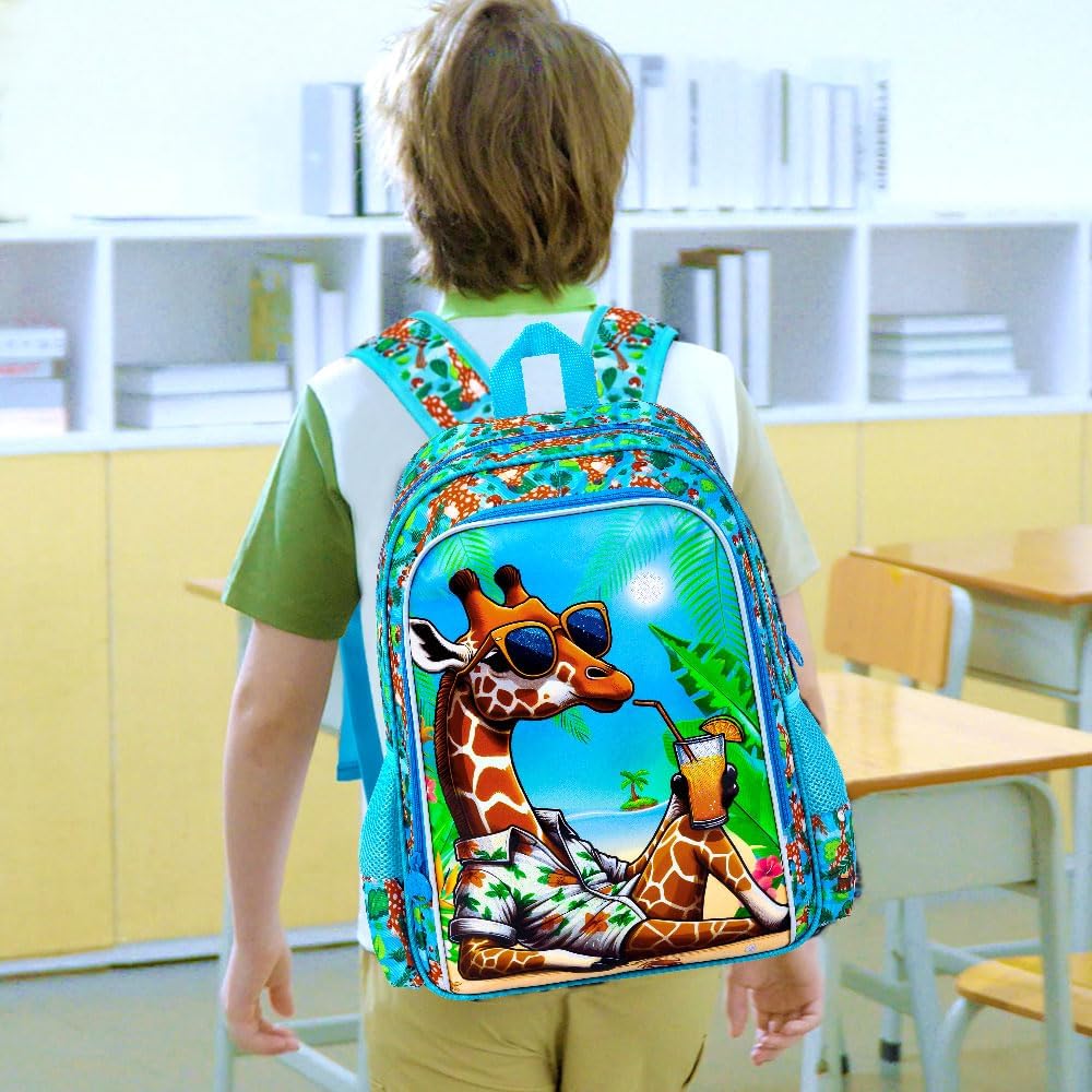 3pcs Backpack for Boys and Girls, 16” Kids Kindergarten Bookbag with Lunch Box, Cute Elementary Backpacks for Boy Girl - PuriLite