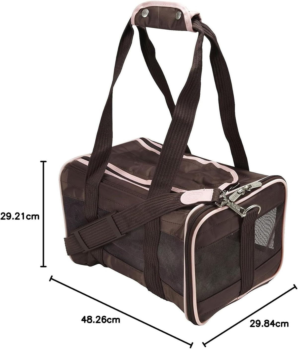 Sherpa Original Deluxe Travel Bag Pet Carrier, Airline Approved & Guaranteed-On-Board - Mesh Panels & Spring Frame, Locking Safety Zippers, Machine Washable Liner - Charcoal Gray, Medium - PuriLite