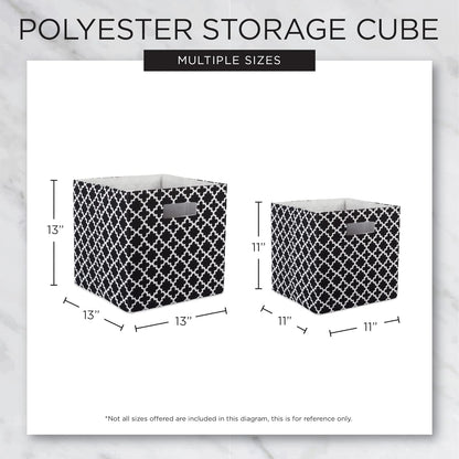 DII Foldable Fabric Storage Containers for Nurseries, Offices, Closets, Home Decor, Cube Organizers & Everyday Storage Needs, (Large - 11 x 11 x 11) Scroll Nautical Blue - Set of 2 - PuriLite