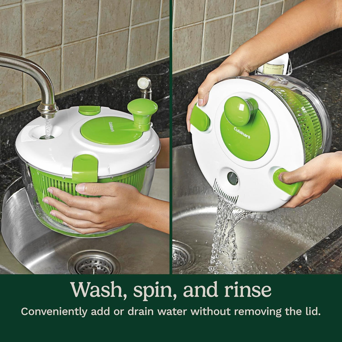 Cuisinart Salad Spinner with Easy-to-Spin Knob (CTG-00-SASC) - PuriLite