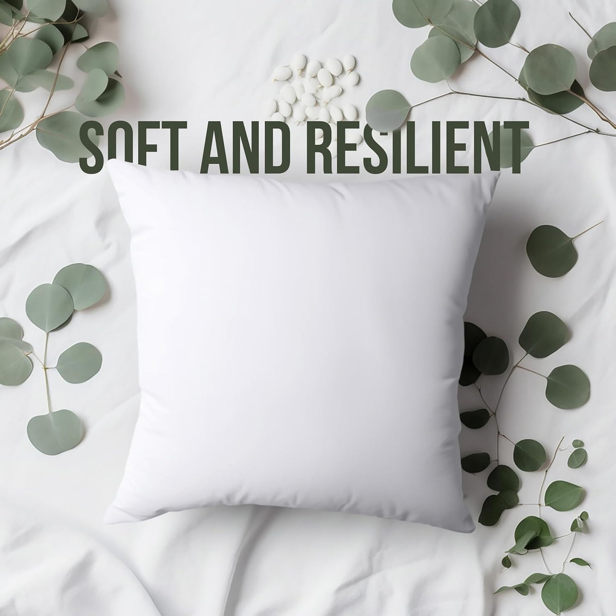 Utopia Bedding Throw Pillows (Set of 4, White), 18 x 18 Inches Pillows for Sofa, Bed and Couch Decorative Stuffer Pillow - PuriLite