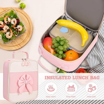 DIGOBAY Backpack for Girls, 3PCS Girls Backpack with Lunch Bag Pencil Case, Kids Backpack for Kindergarten Elementary School - PuriLite