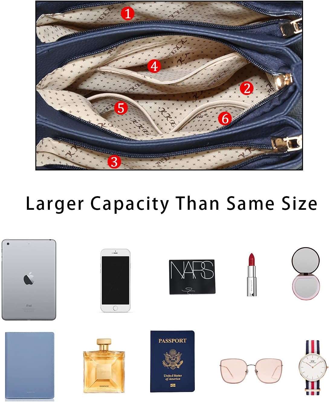KKXIU Trendy Tote Bag for Women Lightweight Oxford Big Capacity Shoulder Purses and Handbags - PuriLite