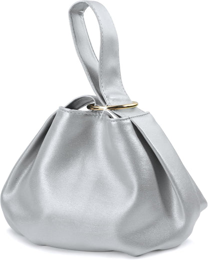 Women's Clutch Soft Vegan Leather Hobo Top Handle Bag Small Tote Purse - PuriLite