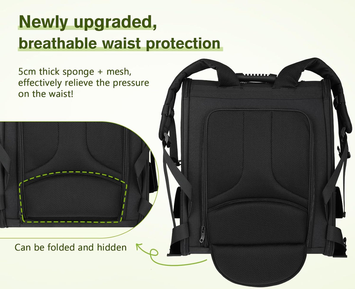 Pecute Pet Carrier Backpack, Dog Carrier Backpack Expandable with Breathable Mesh for Pets ＜6kg, Pet Backpack Carrier for Hiking Travel Camping Outdoor - PuriLite