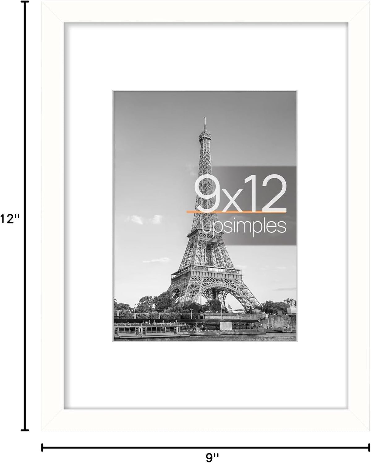 upsimples 11x14 Picture Frame, Display Pictures 8x10 with Mat or 11x14 Without Mat, Wall Hanging Photo Frames, Black - PuriLite