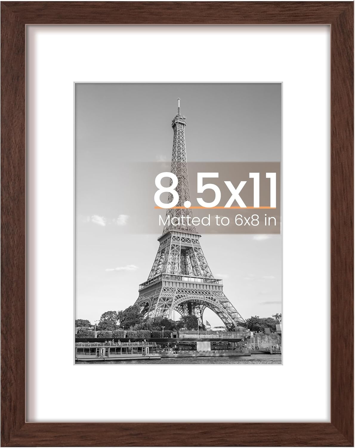 upsimples 11x14 Picture Frame, Display Pictures 8x10 with Mat or 11x14 Without Mat, Wall Hanging Photo Frames, Black - PuriLite