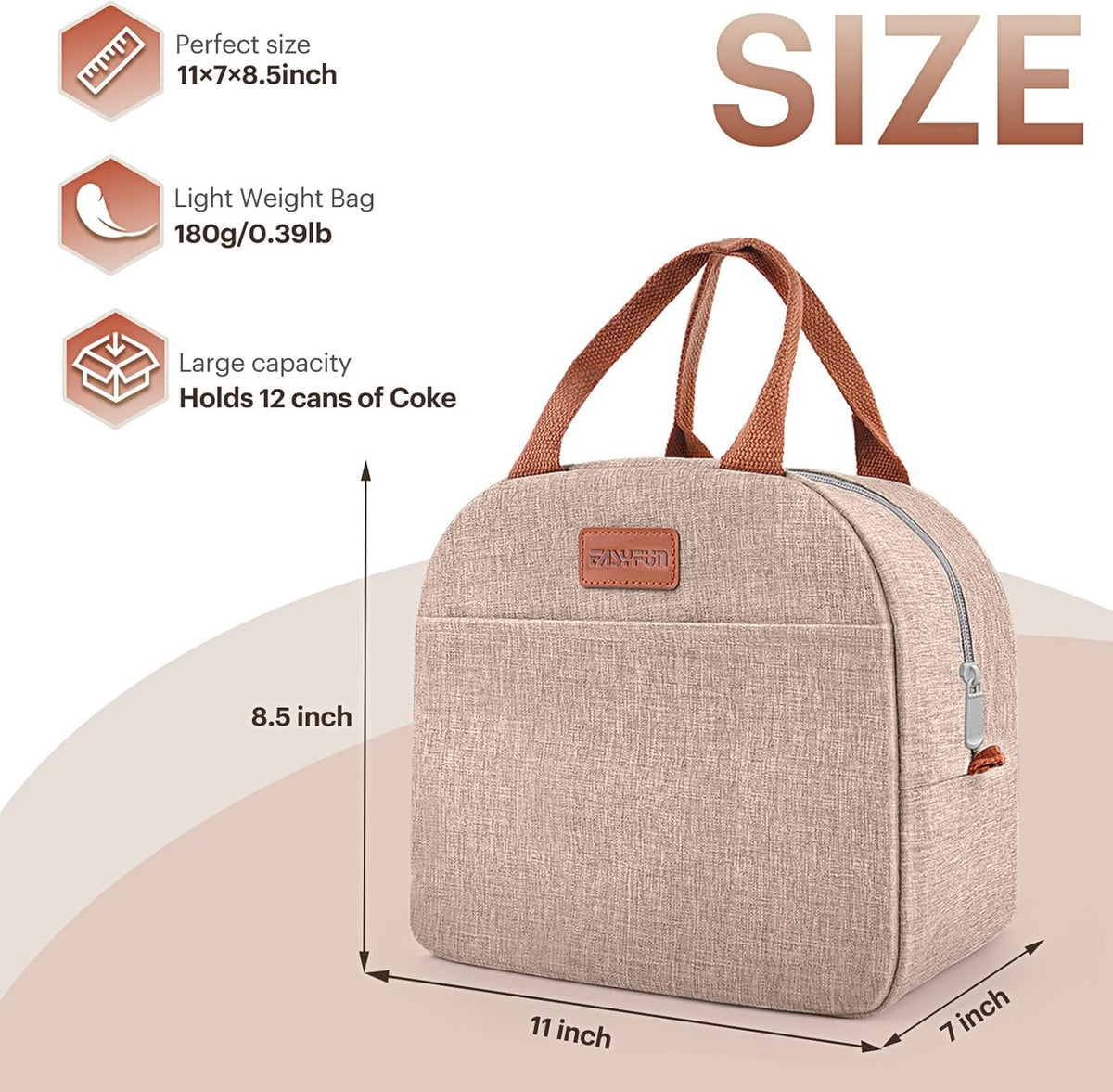 Lunch Bag for Women & Men Adult Insulated Lunch Box, Small Leakproof Cooler Food Lunch Containers Reusable High Capacity Lunch Tote Bags for Work, Travel, Outdoor - PuriLite