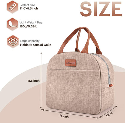 Lunch Bag for Women & Men Adult Insulated Lunch Box, Small Leakproof Cooler Food Lunch Containers Reusable High Capacity Lunch Tote Bags for Work, Travel, Outdoor - PuriLite