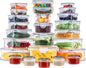 Pure Future 50-Piece Large Airtight Food Storage Containers with Lids, BPA-Free Stackable & Microwave Safe Kitchen Set for Meal Prep, Freezer Use - 25 Containers & Lids, Leakproof Design - PuriLite