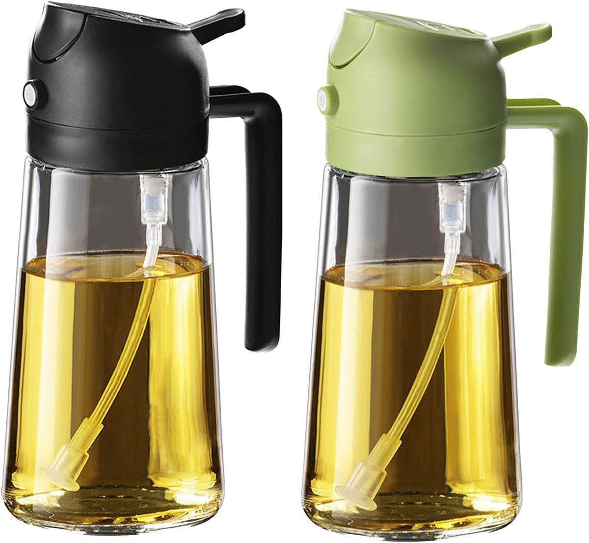 Purilite Select 470ml Glass Oil Sprayer &amp; Dispenser Bottle – 2-in-1 Flip Top - PuriLite