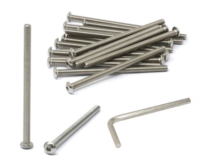 iexcell 50 Pcs M6 x 20mm Thread Pitch 1 mm Stainless Steel 304 Hex Socket Button Head Cap Screws Bolts Kit - PuriLite