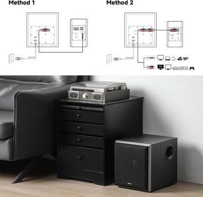 Edifier T5 Powered Subwoofer - 70w RMS Active Woofer with 8 inch Driver and Low Pass Filter - PuriLite