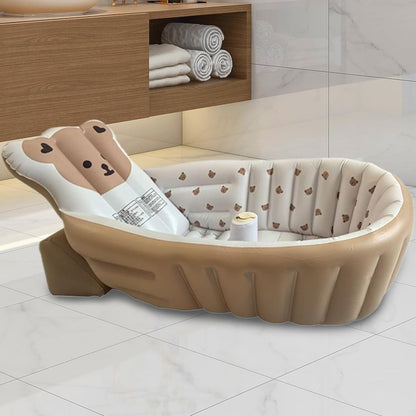 Baby Tubs - Inflatable Toddler Shower Tub - Adjustable Foldable Bathing Support Seat Bathroom Accessories for Beach Pool Outdoor Camping Travel - PuriLite