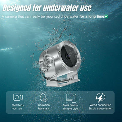 Barlus Underwater Camera, Aquarium Live Streaming Pond 5MP Camera with 32ft Cables - PuriLite
