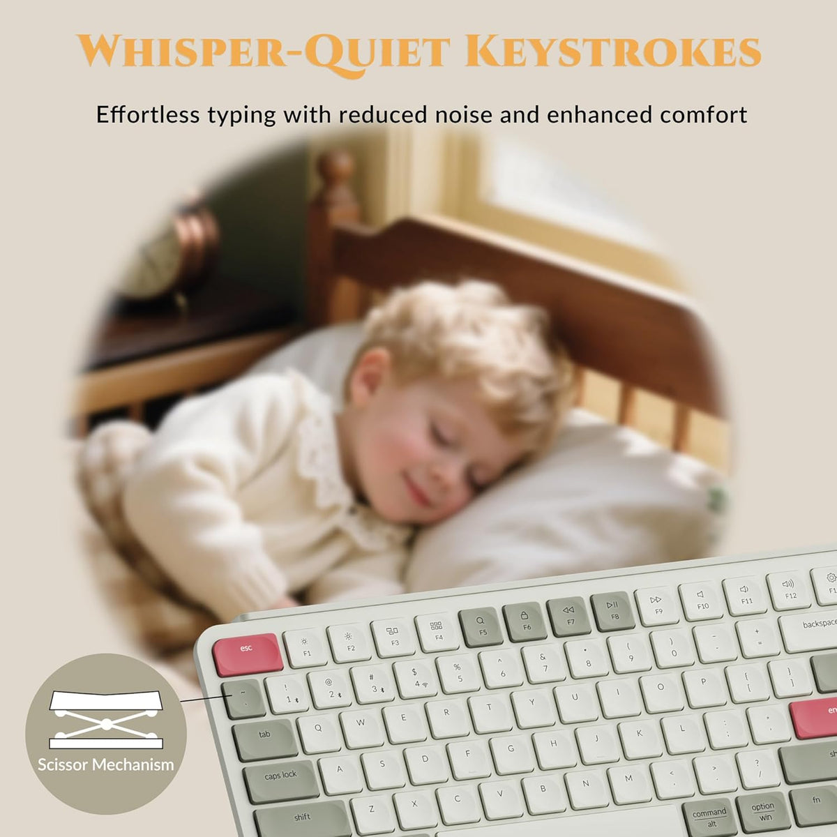 Keychron B6 Pro Quiet Key Full Size Ultra-Slim Wireless Keyboard, ZMK Programmable Bluetooth 5.1/2.4 GHz/Wired with Ultra-Long Battery Life Low Profile for Mac Win Linux System - Space Gray - PuriLite
